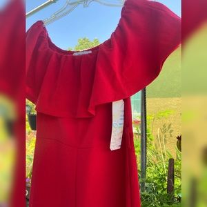 Almost Famous Other - Red Off the Shoulder jumpsuit size Medium Almost Famous Other - Red Off the Shoulder jumpsuit size Medium